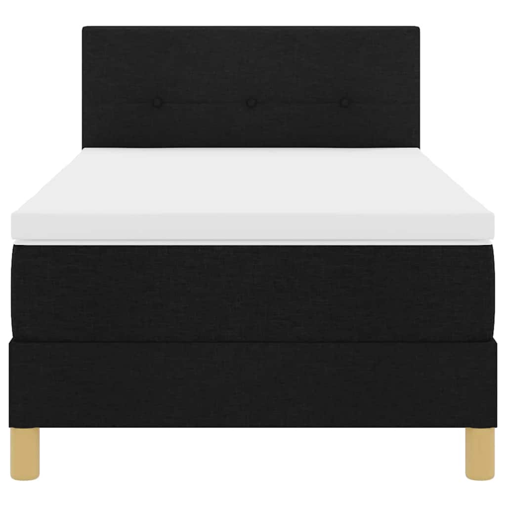 Letto box spring con materasso Nero 100 x 200 cm Tessuto