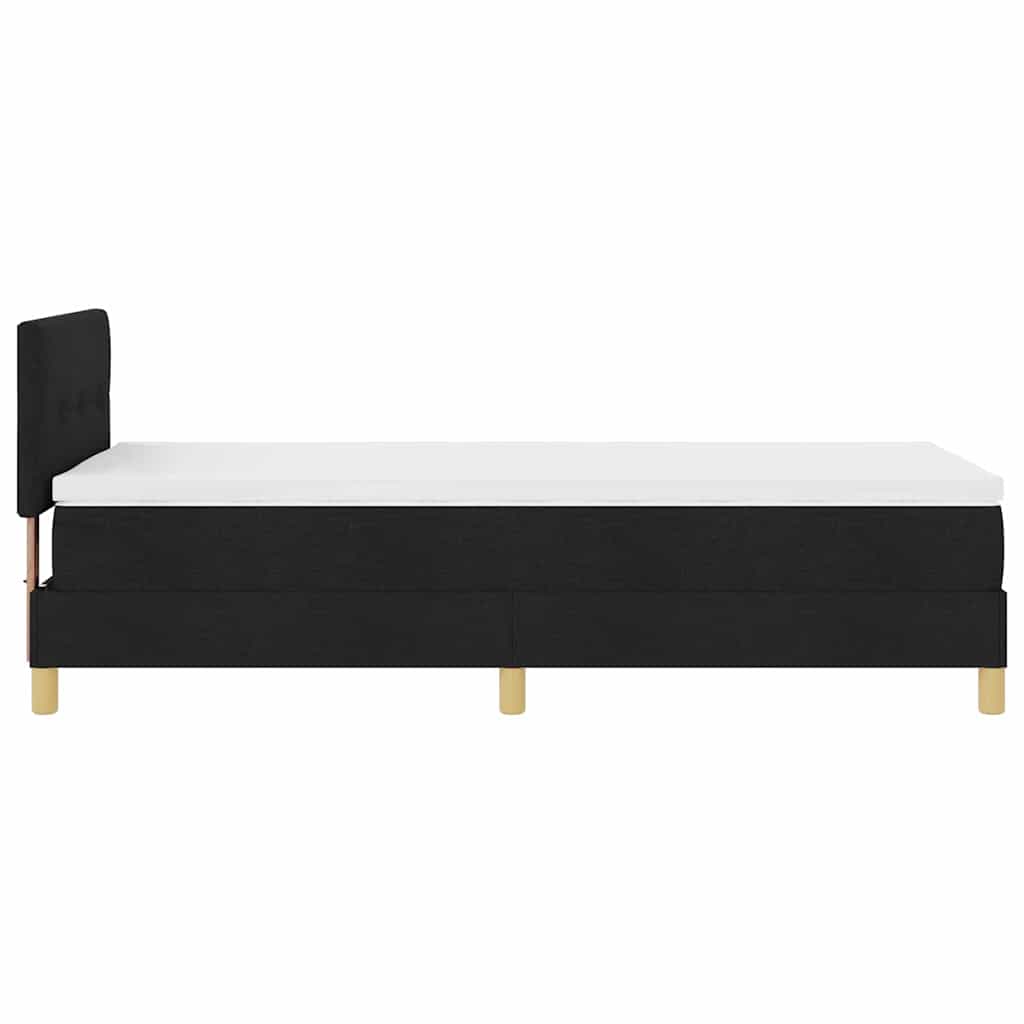 Letto box spring con materasso Nero 100 x 200 cm Tessuto