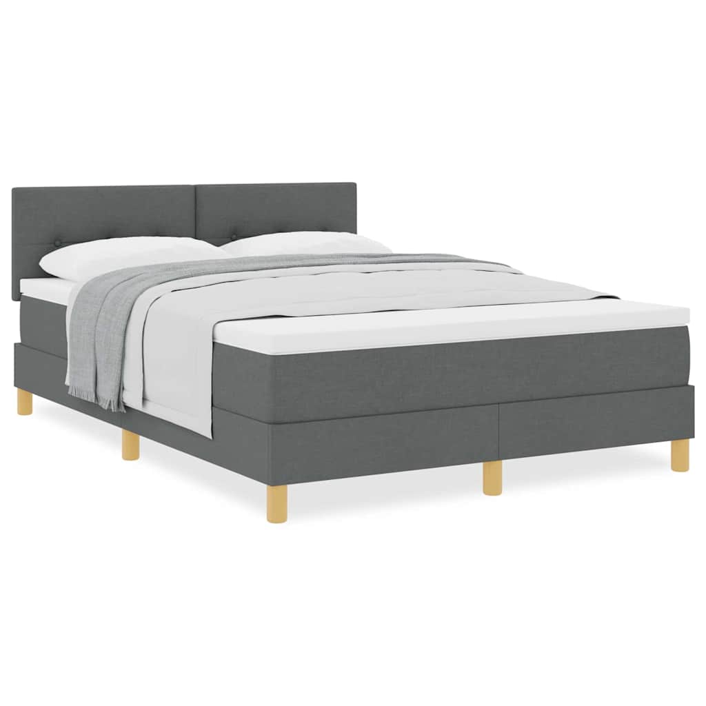 Letto box spring con materasso Grigio scuro 160 x 200 cm