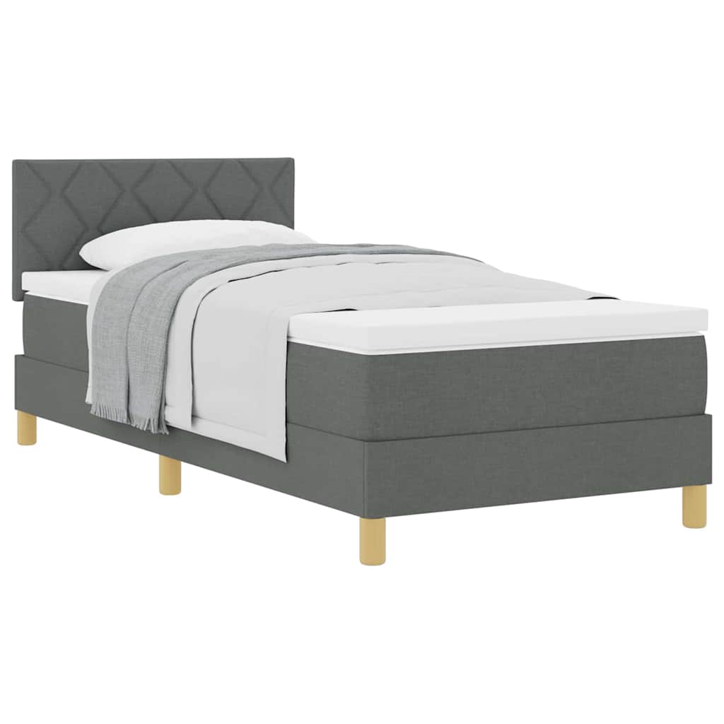 Letto box spring con materasso Grigio scuro 100 x 200 cm