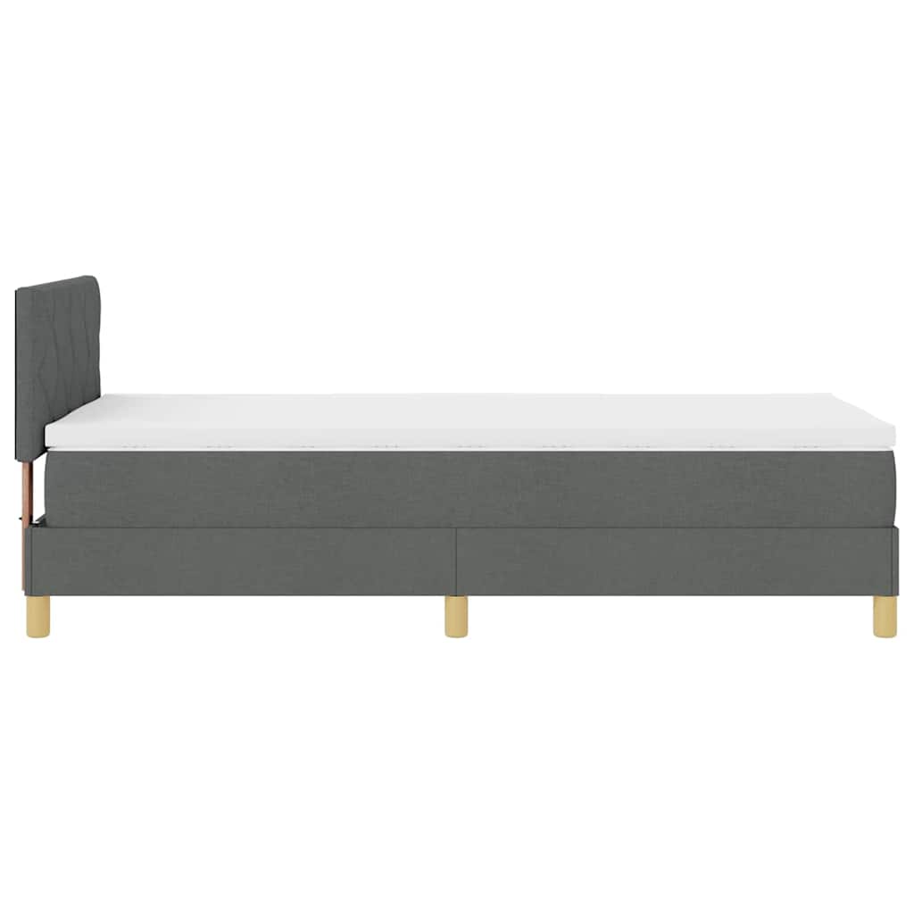 Letto box spring con materasso Grigio scuro 100 x 200 cm