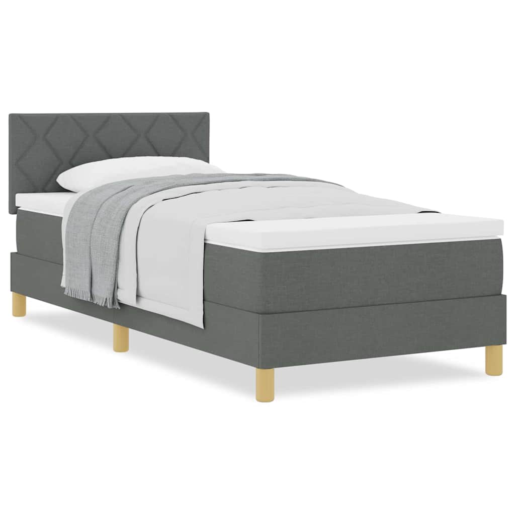 Letto box spring con materasso Grigio scuro 100 x 200 cm
