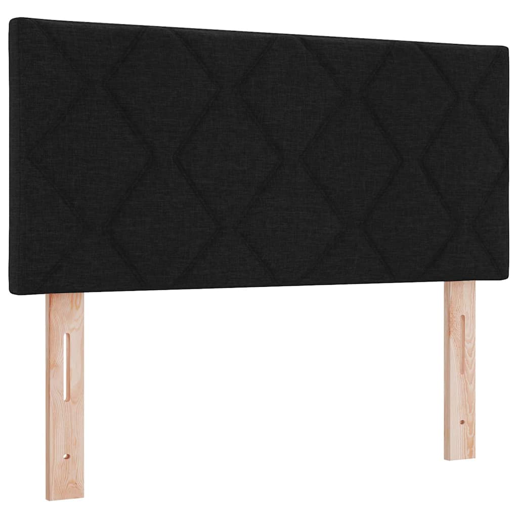 Letto box spring con materasso Nero 100 x 200 cm Tessuto