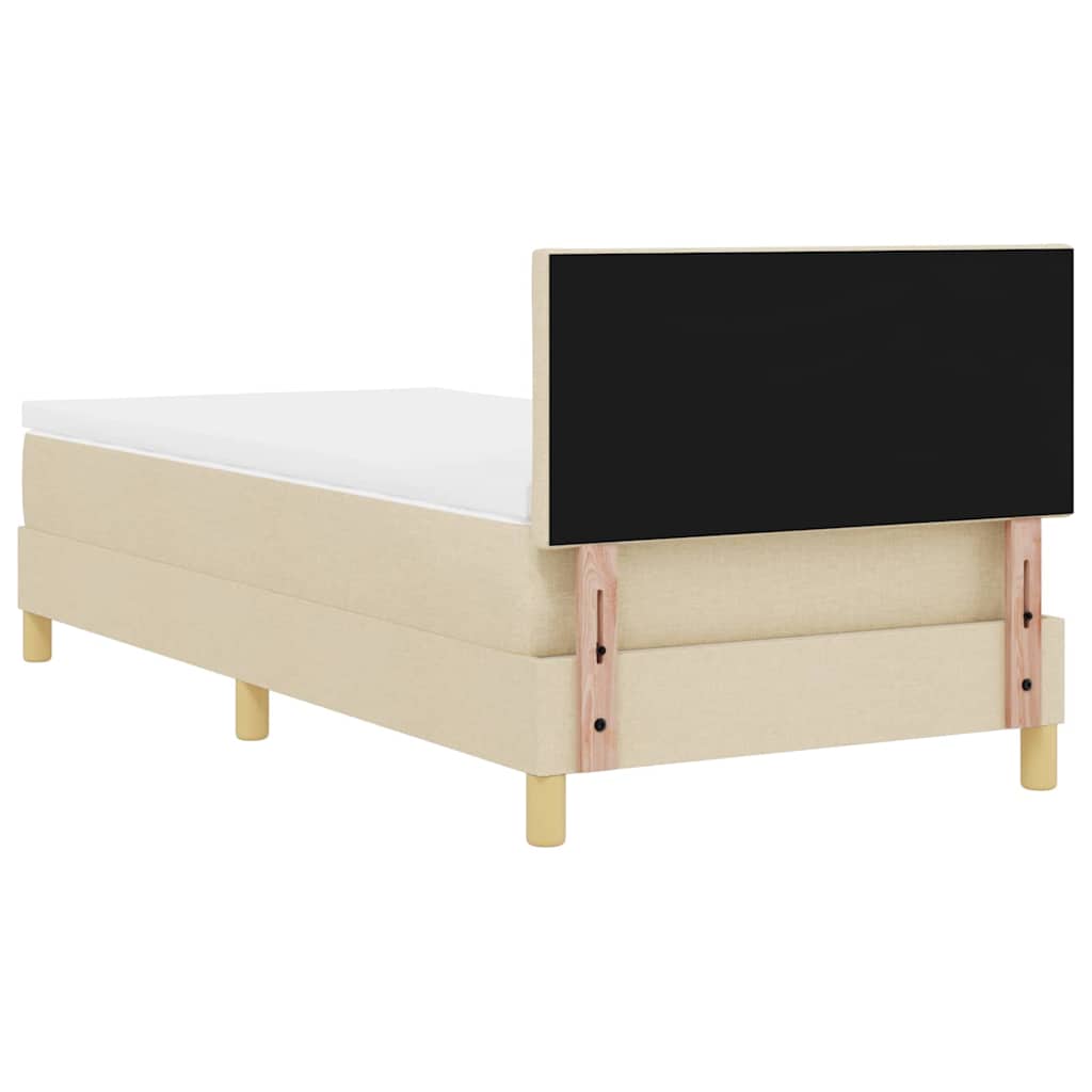 Letto box spring con materasso Crema 100 x 200 cm Tessuto