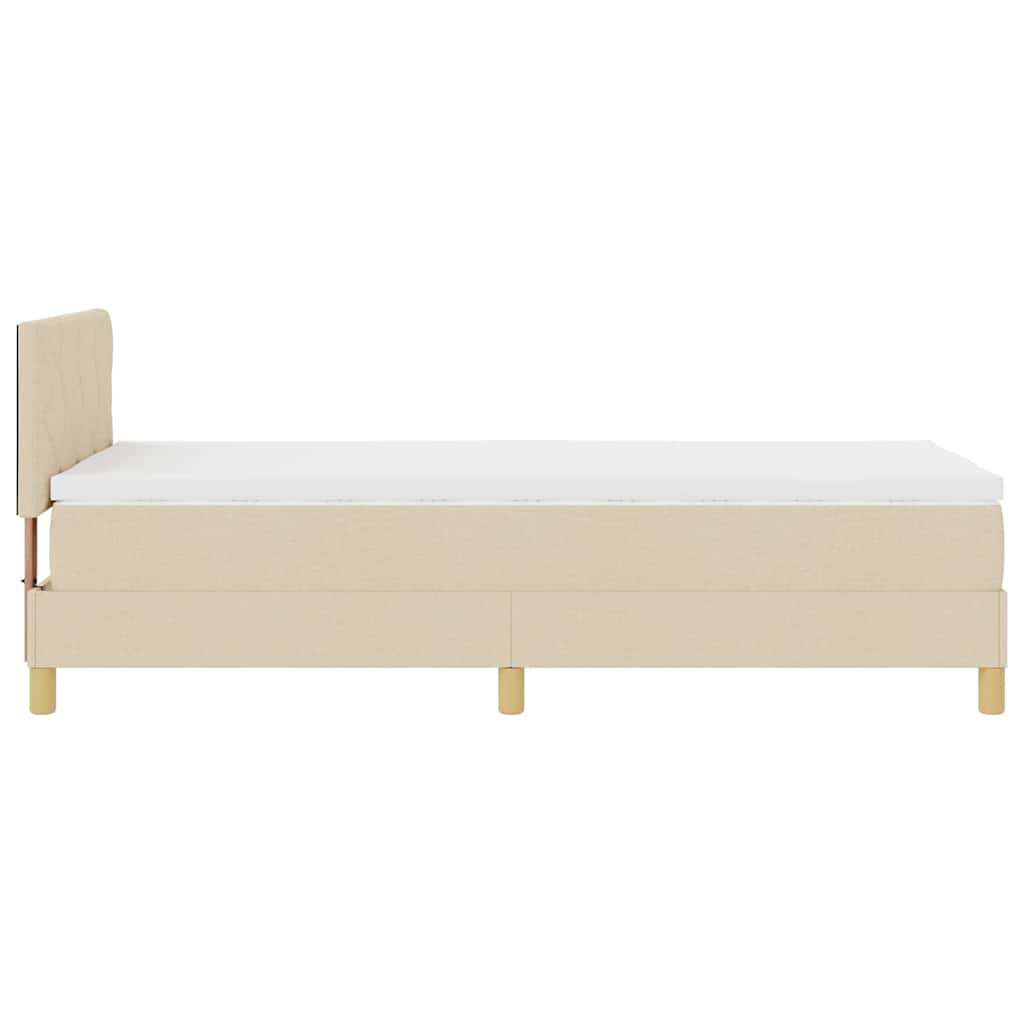Letto box spring con materasso Crema 100 x 200 cm Tessuto