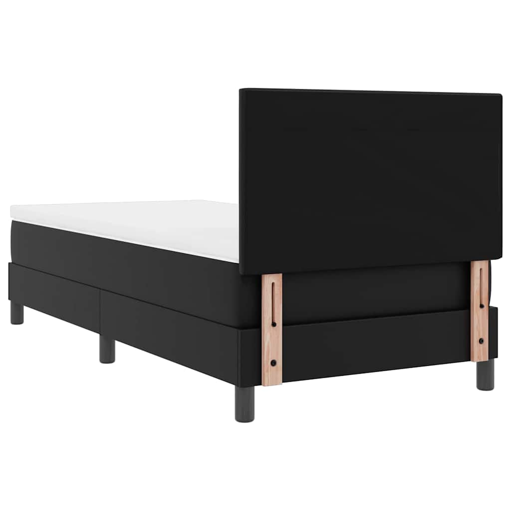 Rete Letto con Materasso Nero 100 x 200 cm Pelle sintetica