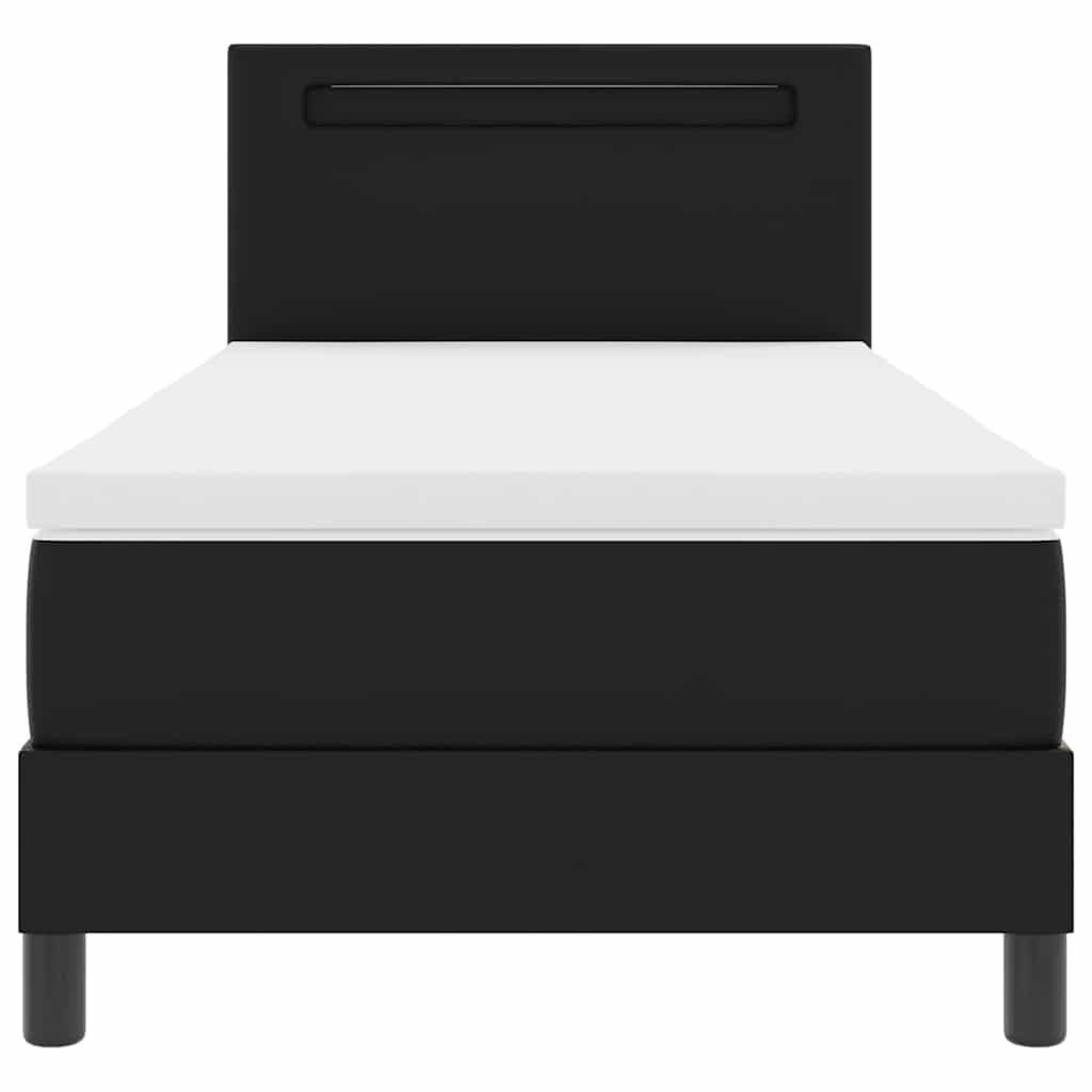 Rete Letto con Materasso Nero 100 x 200 cm Pelle sintetica