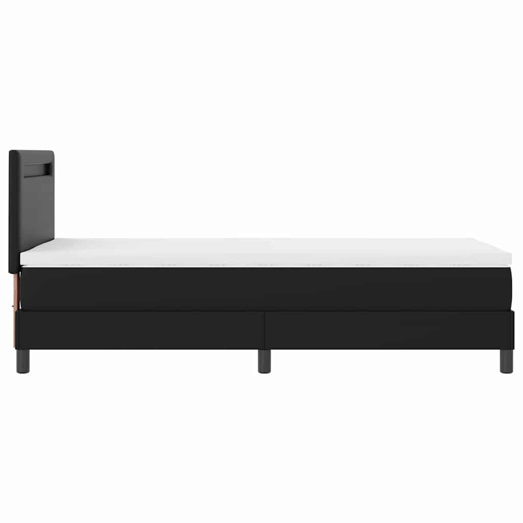 Rete Letto con Materasso Nero 100 x 200 cm Pelle sintetica