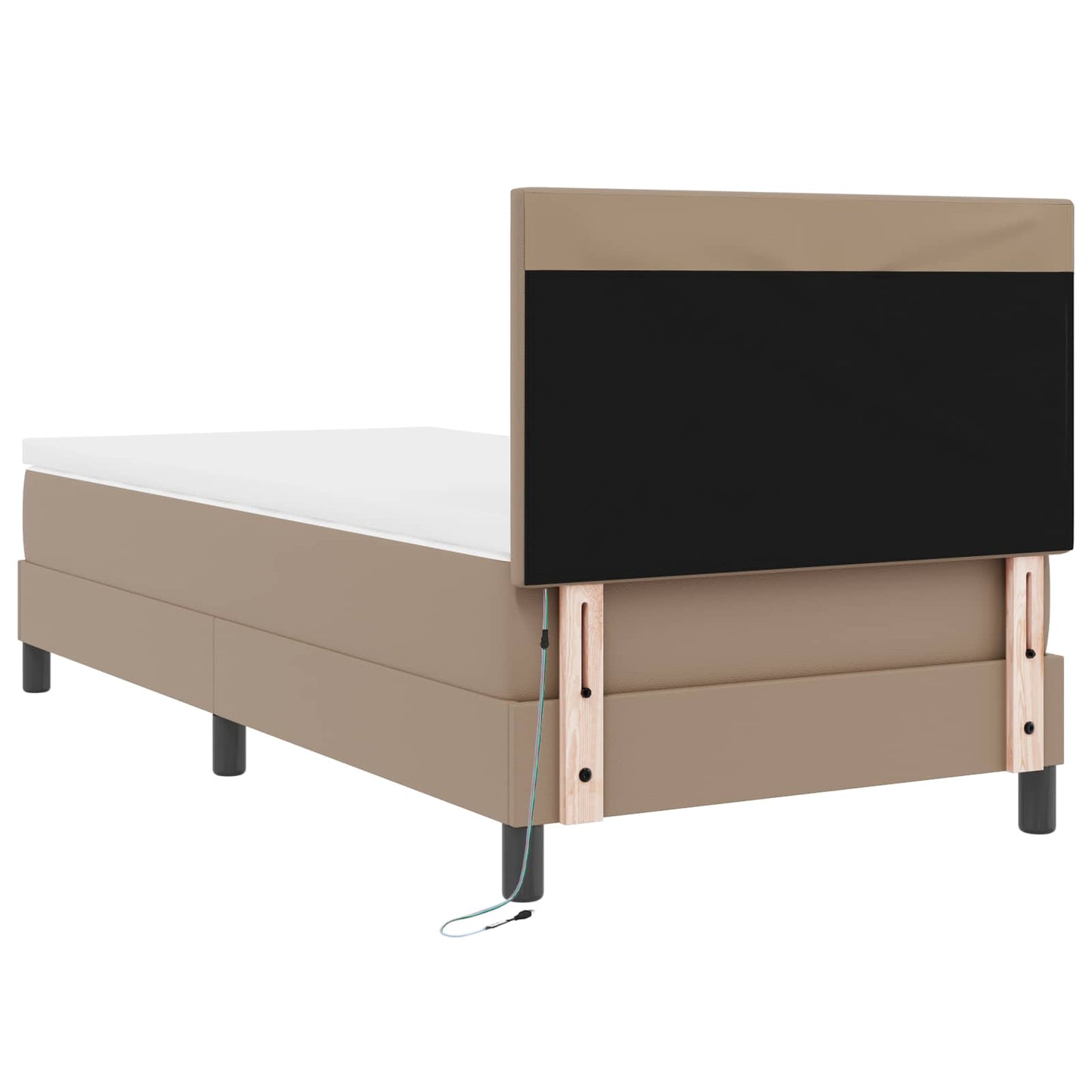 Letto a molle Cappuccino 100 x 200 cm Pelle sintetica | homemem39