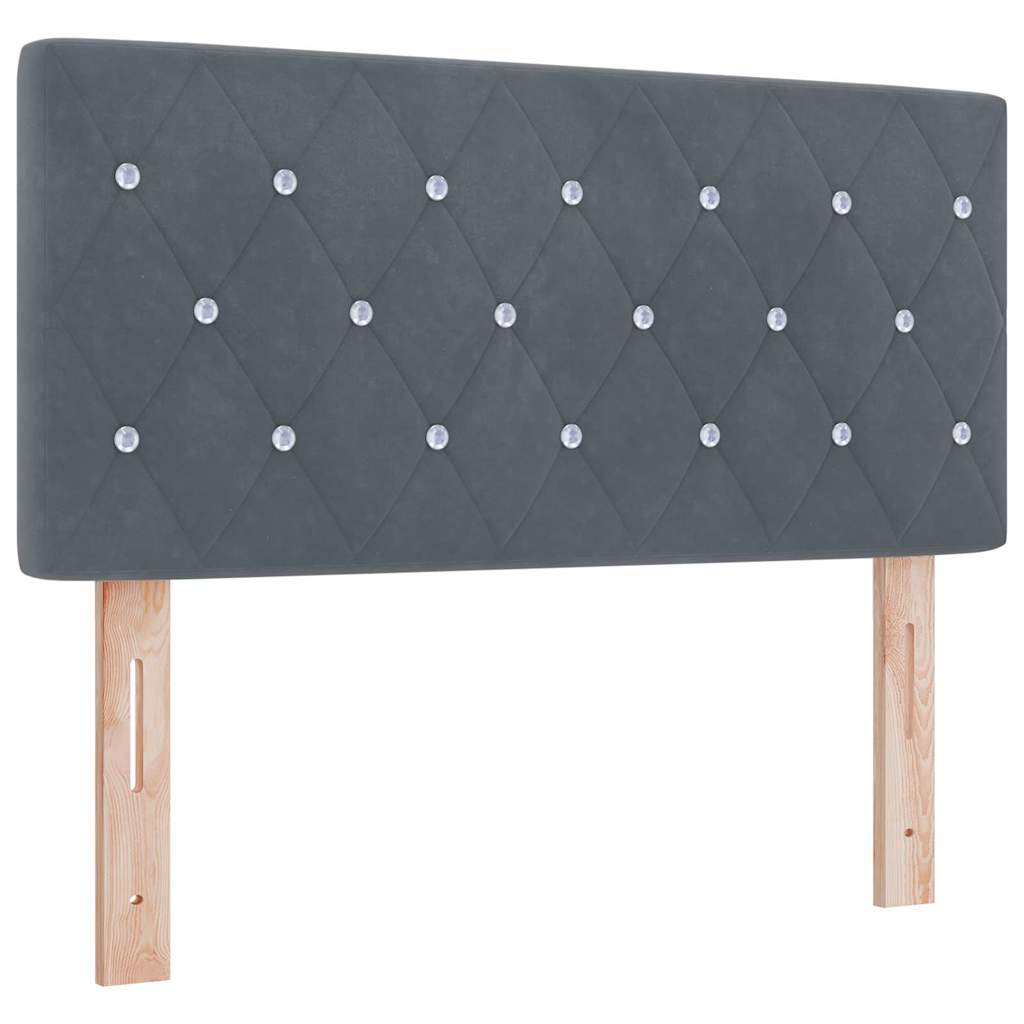 Letto a Molle con Materasso Grigio scuro 100 x 200 cm Tessuto