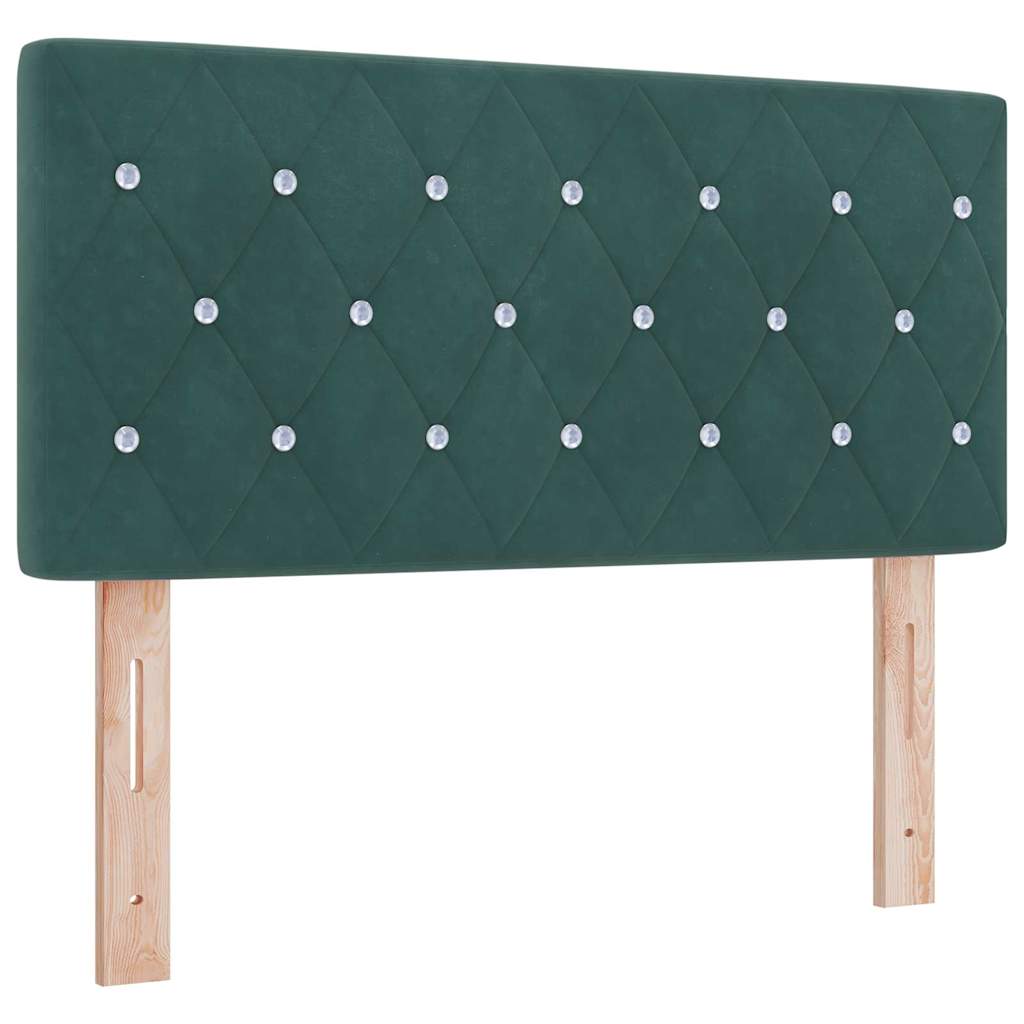 Letto a Molle con Materasso Verde Scuro 100 x 200 cm Tessuto