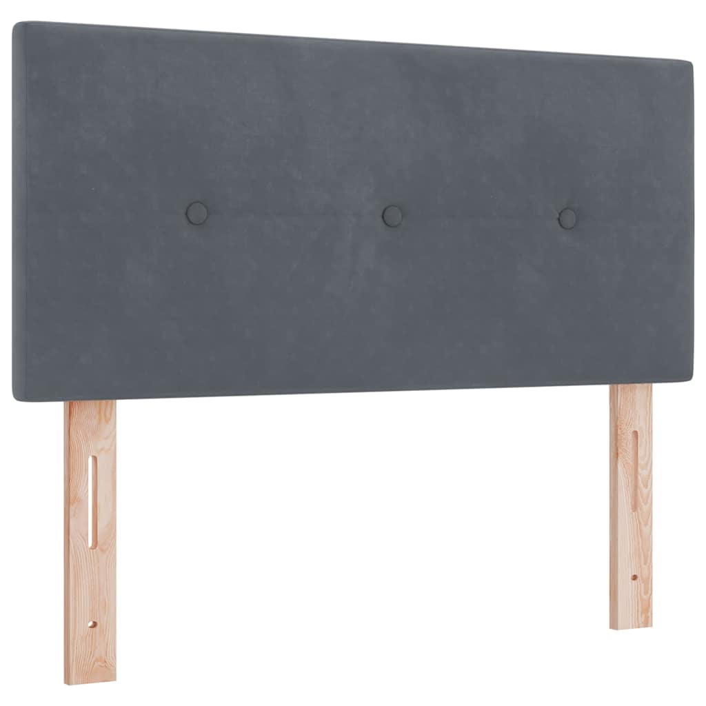 Letto a Molle con Materasso Grigio scuro 100 x 200 cm Tessuto