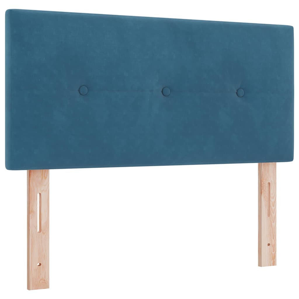 Letto a Molle con Materasso Blu scuro 100 x 200 cm Tessuto