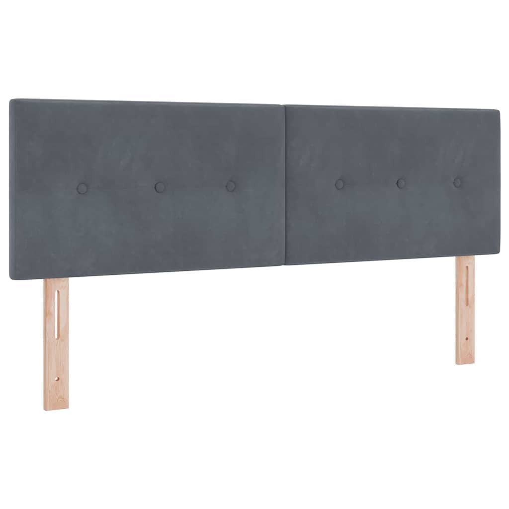 Letto a Molle con Materasso Grigio scuro 140 x 190 cm Tessuto