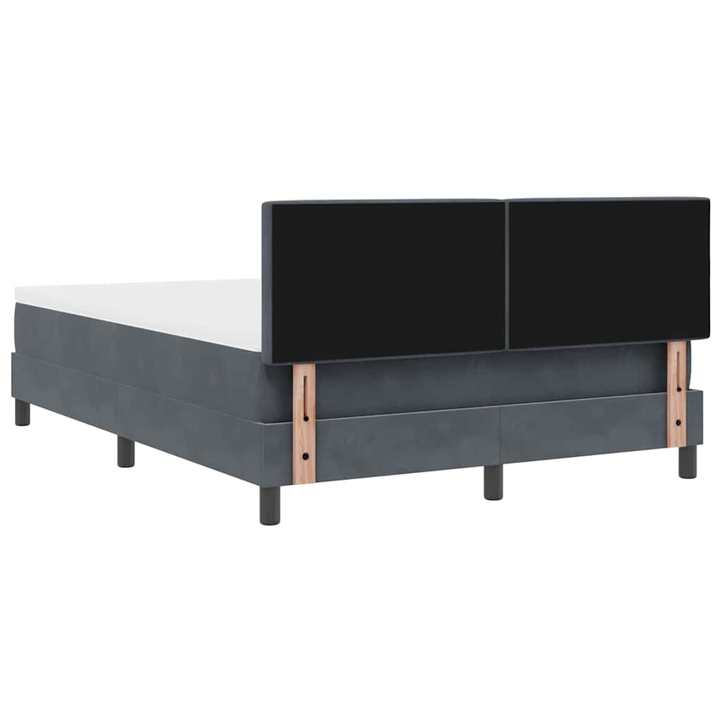 Letto a Molle con Materasso Grigio scuro 140 x 190 cm Tessuto