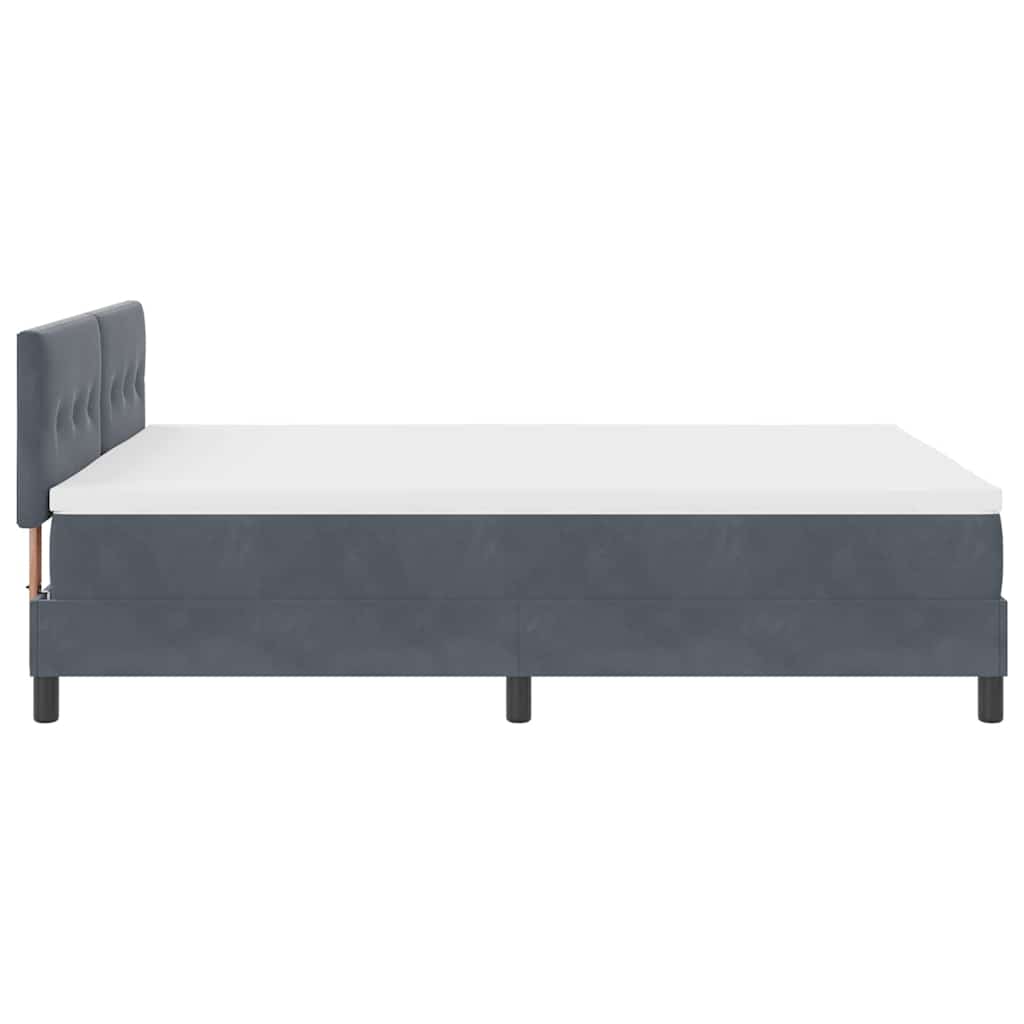 Letto a Molle con Materasso Grigio scuro 140 x 190 cm Tessuto