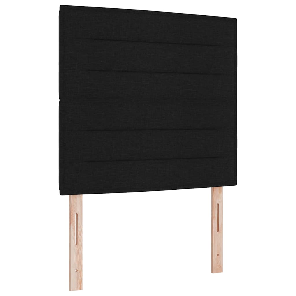 Letto a molle con materasso Nero 100 x 200 cm Tessuto