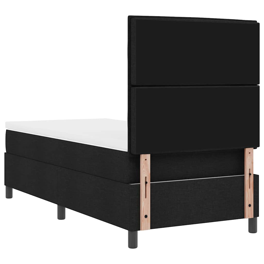 Letto a molle con materasso Nero 100 x 200 cm Tessuto