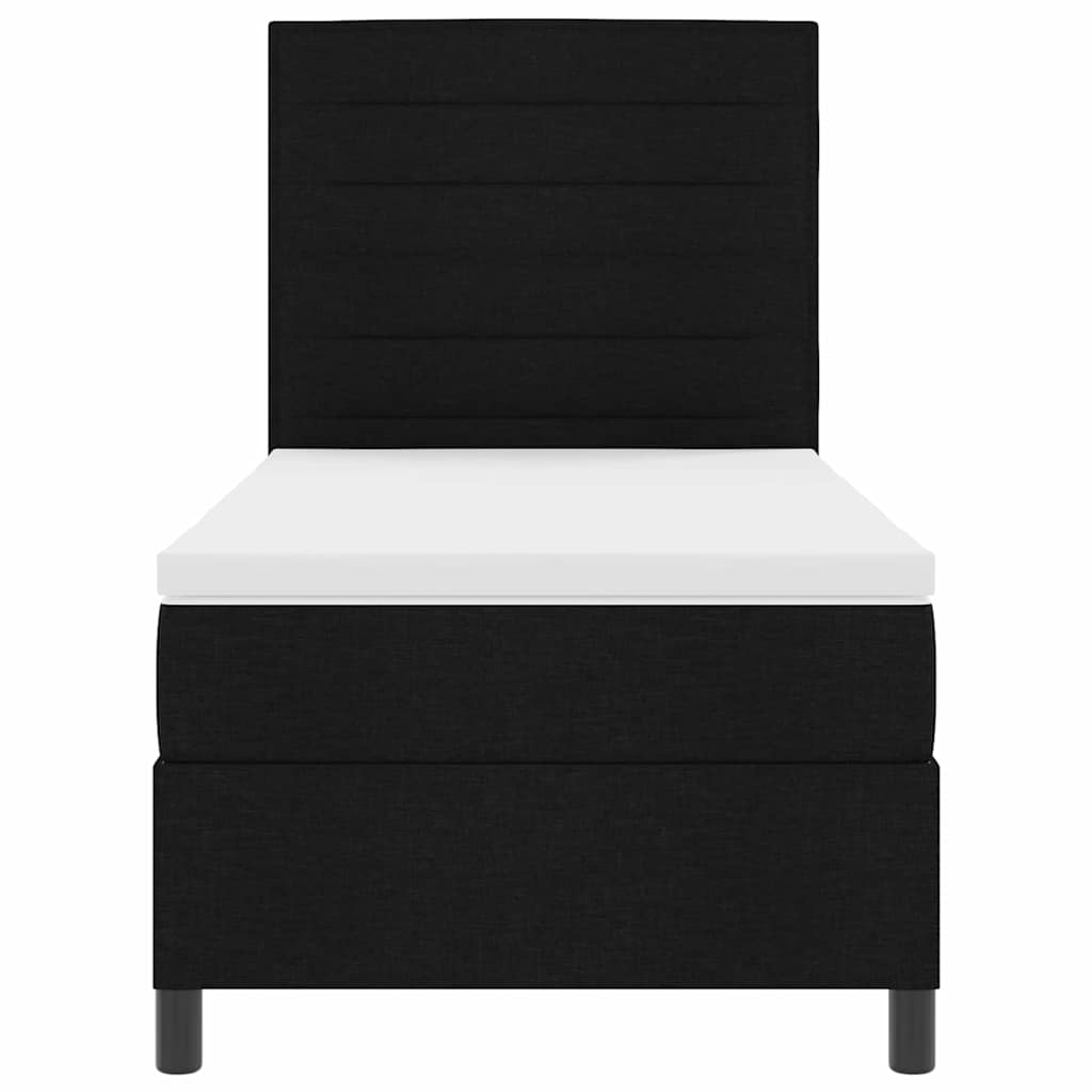 Letto a molle con materasso Nero 100 x 200 cm Tessuto