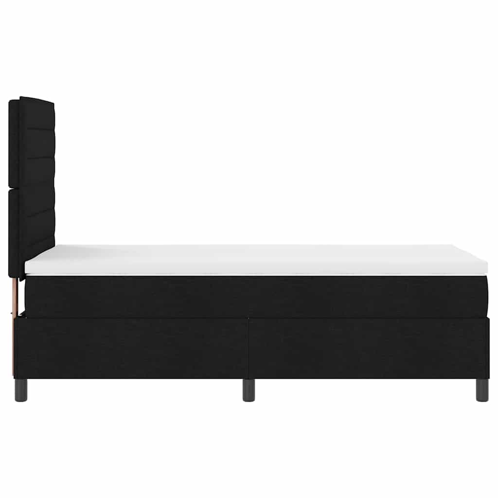 Letto a molle con materasso Nero 100 x 200 cm Tessuto