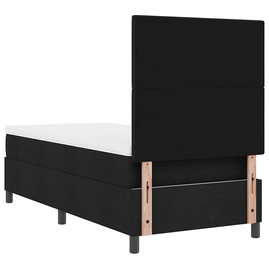Letto a molle con materasso Nero 100 x 200 cm Tessuto