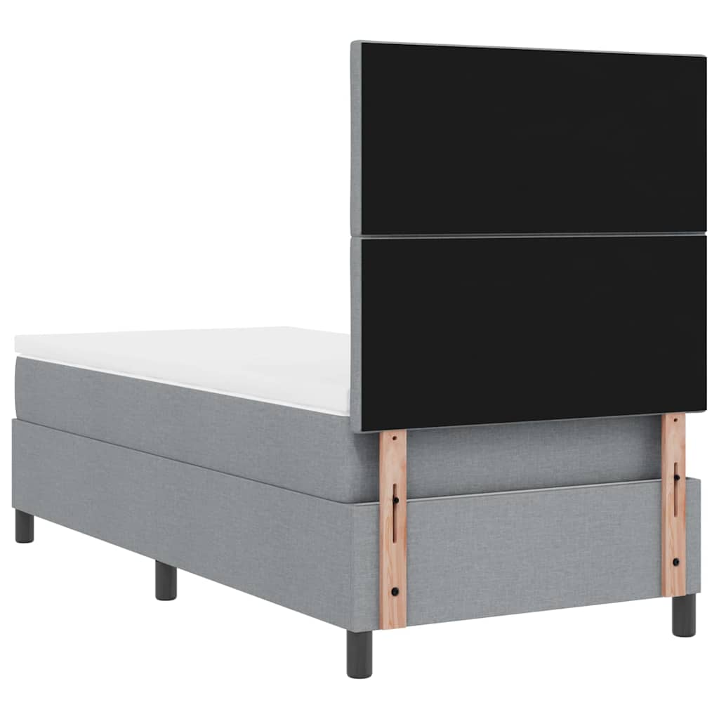 Letto a molle con materasso Grigio chiaro 100 x 200 cm Tessuto