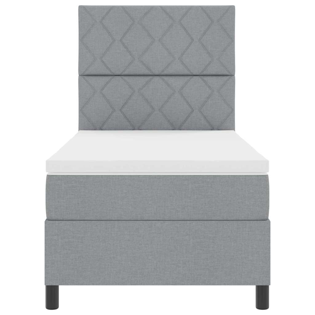 Letto a molle con materasso Grigio chiaro 100 x 200 cm Tessuto