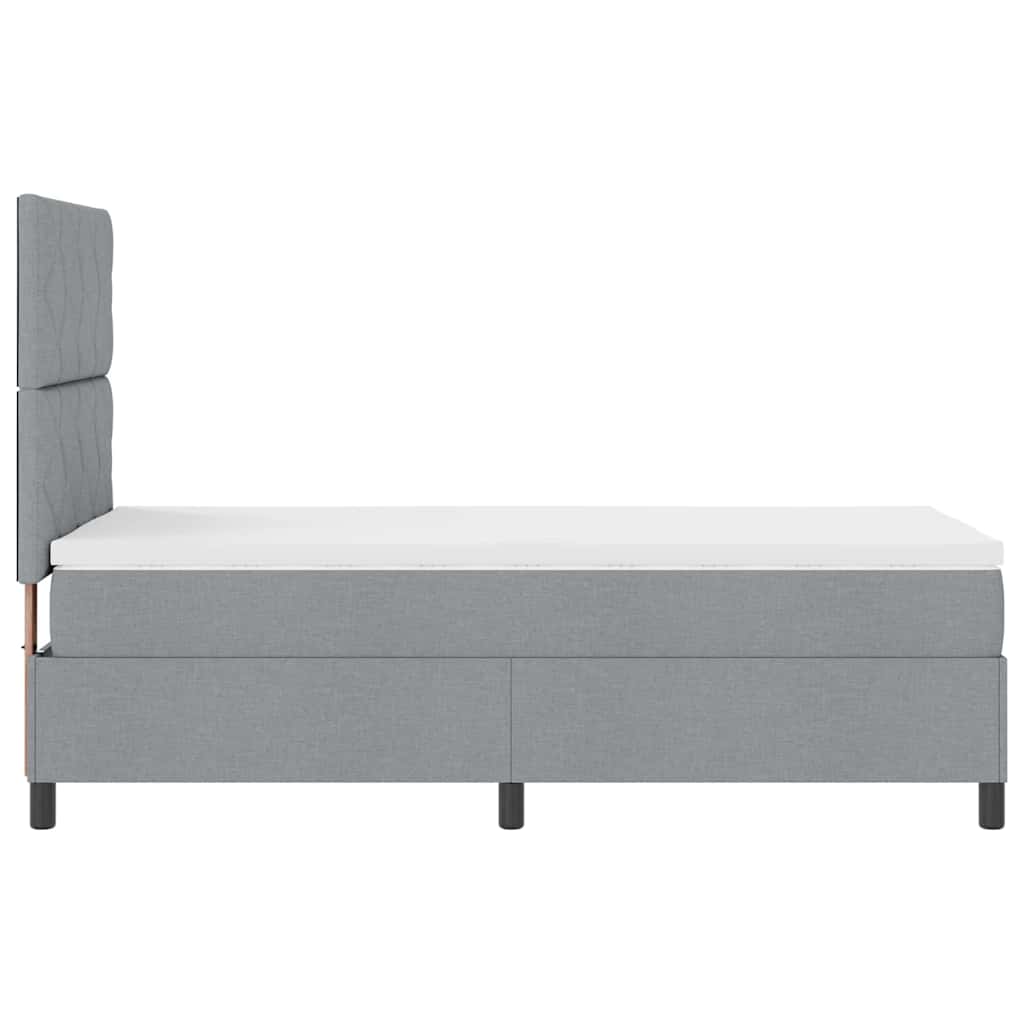 Letto a molle con materasso Grigio chiaro 100 x 200 cm Tessuto