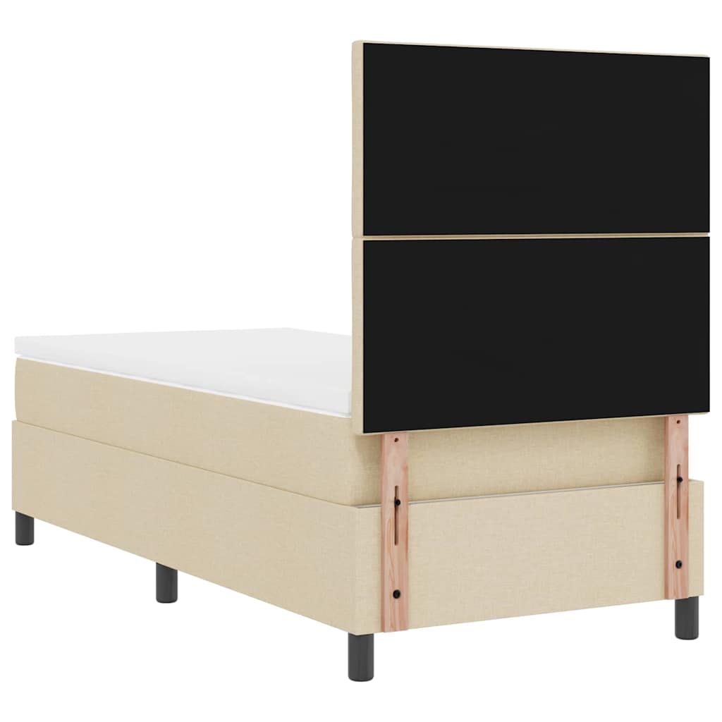 Letto a molle con materasso Crema 100 x 200 cm Tessuto
