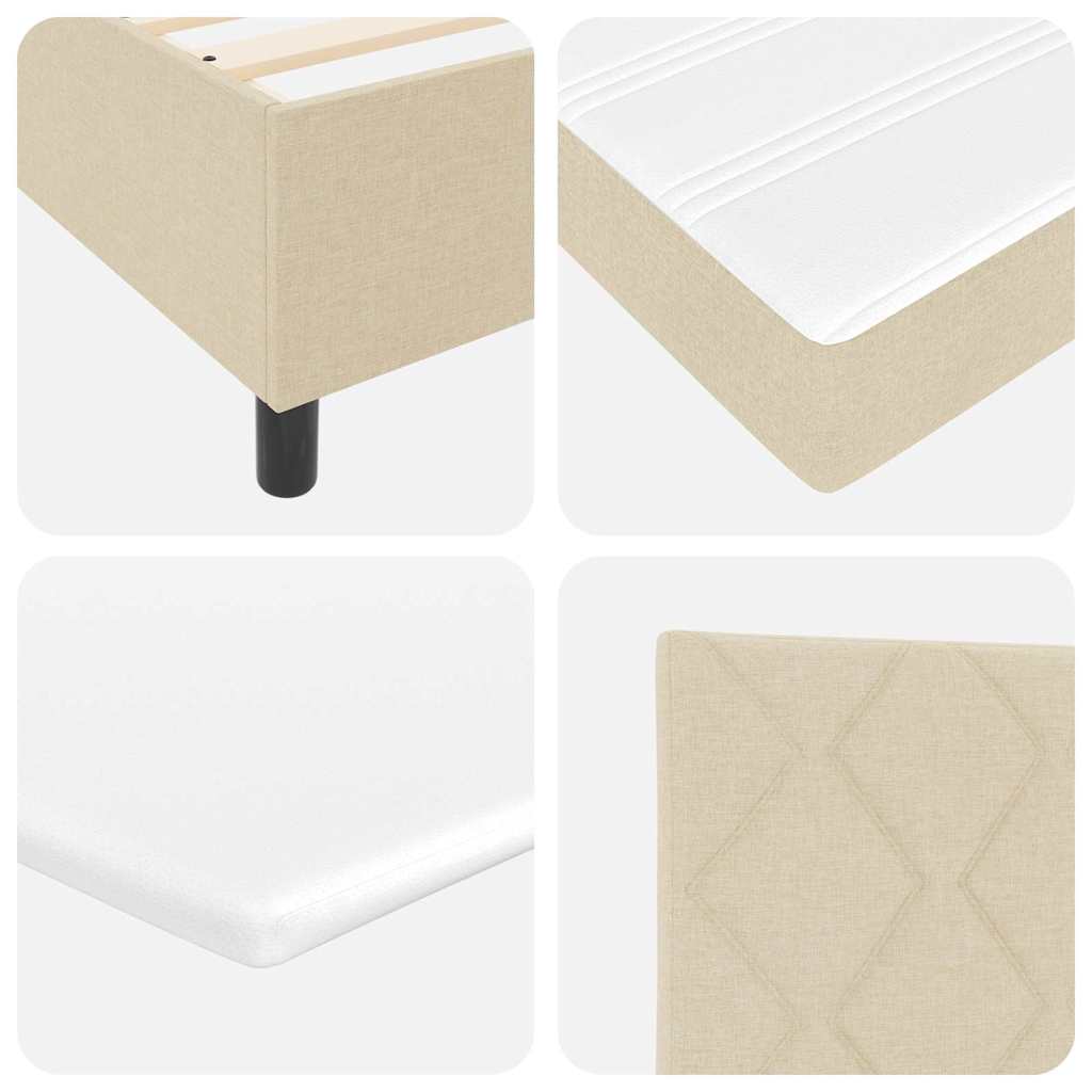 Letto a molle con testiera Crema 140 x 190 cm Tessuto | homemem39