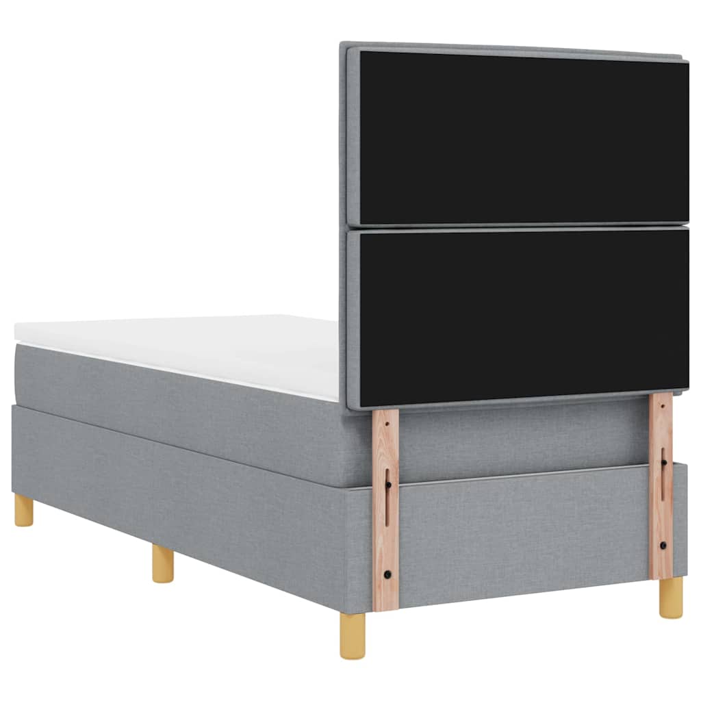 Letto a molle con materasso Grigio chiaro 100 x 200 cm Tessuto