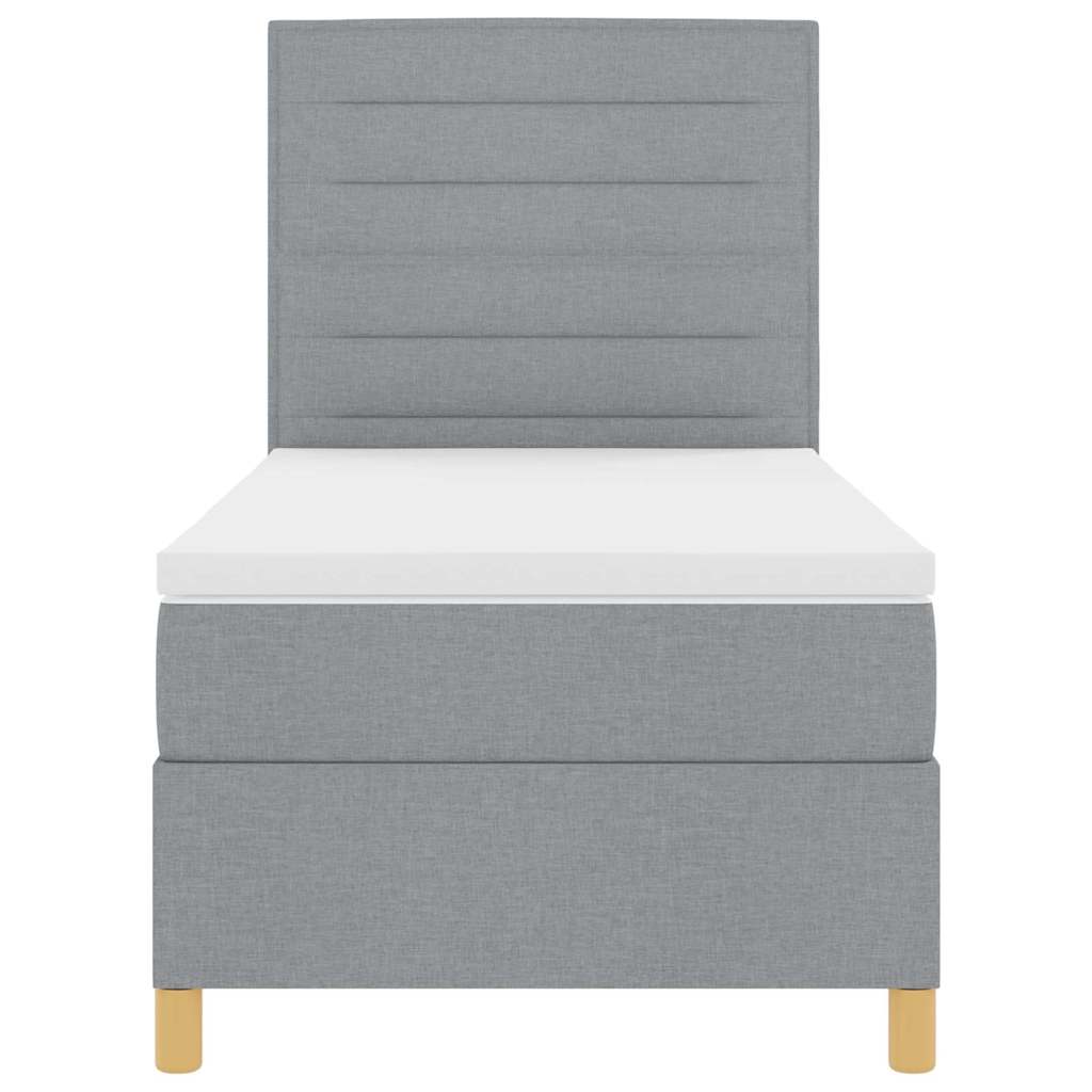 Letto a molle con materasso Grigio chiaro 100 x 200 cm Tessuto