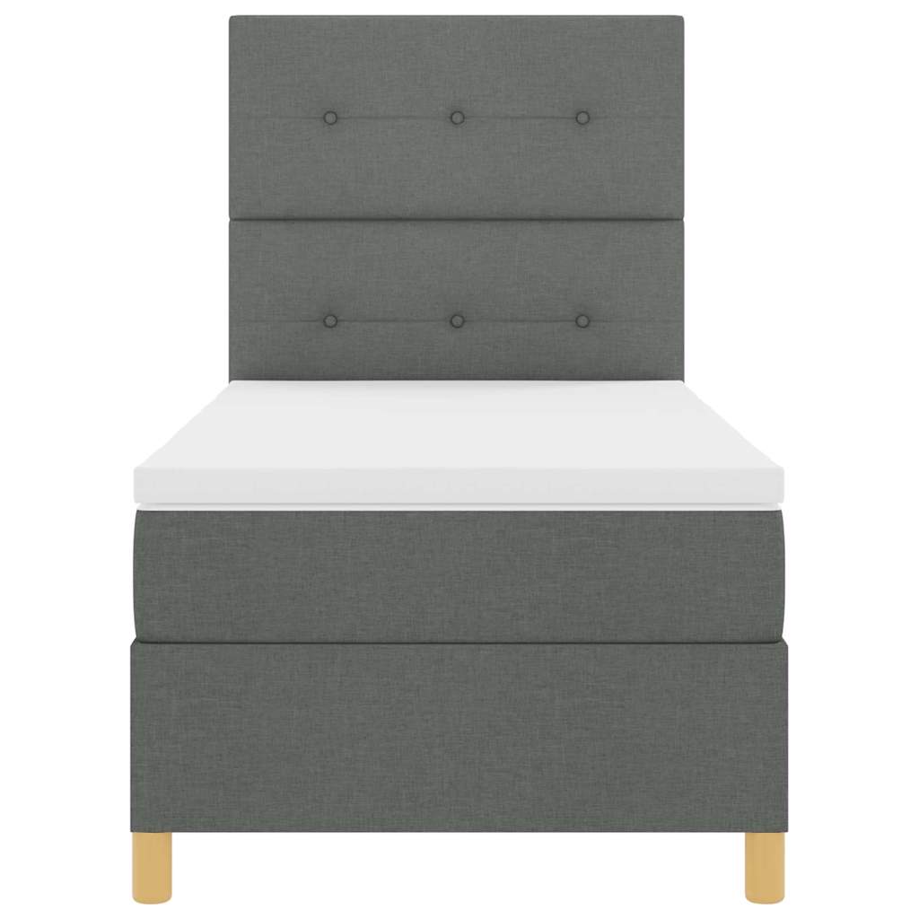 Letto a molle con materasso Grigio scuro 100 x 200 cm Tessuto
