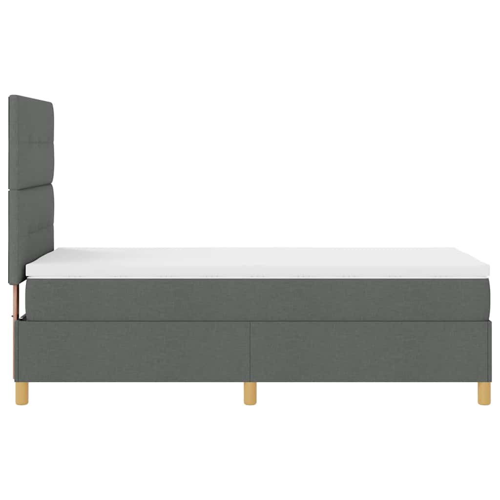 Letto a molle con materasso Grigio scuro 100 x 200 cm Tessuto