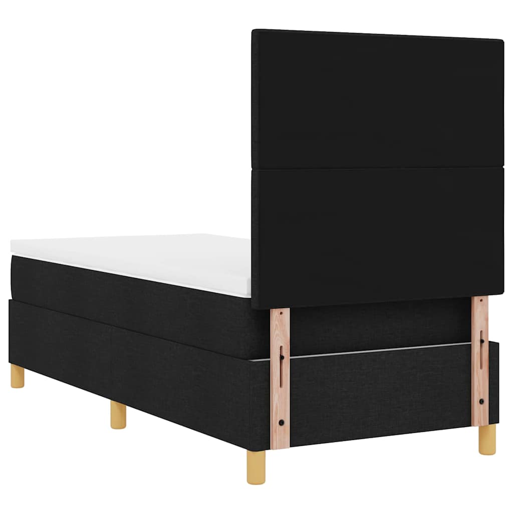 Letto a molle con materasso Nero 100 x 200 cm Tessuto