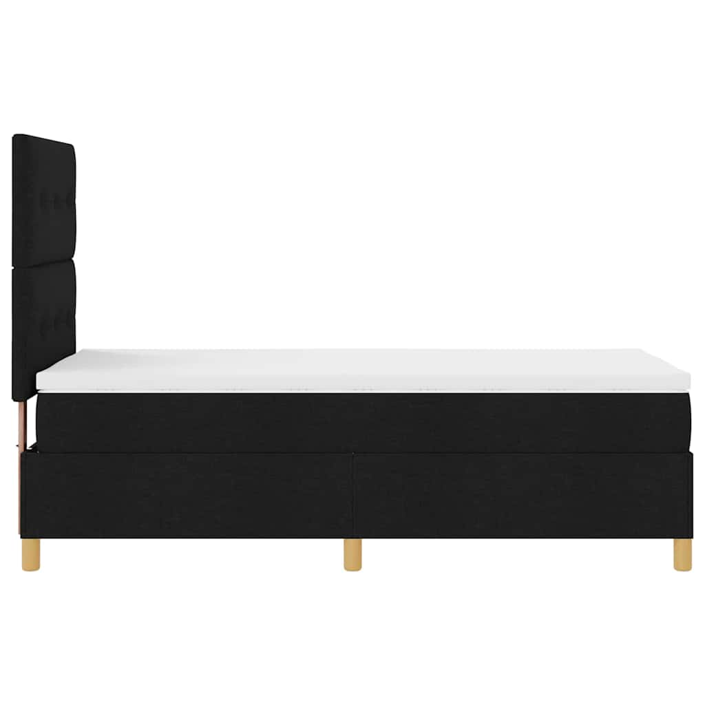 Letto a molle con materasso Nero 100 x 200 cm Tessuto
