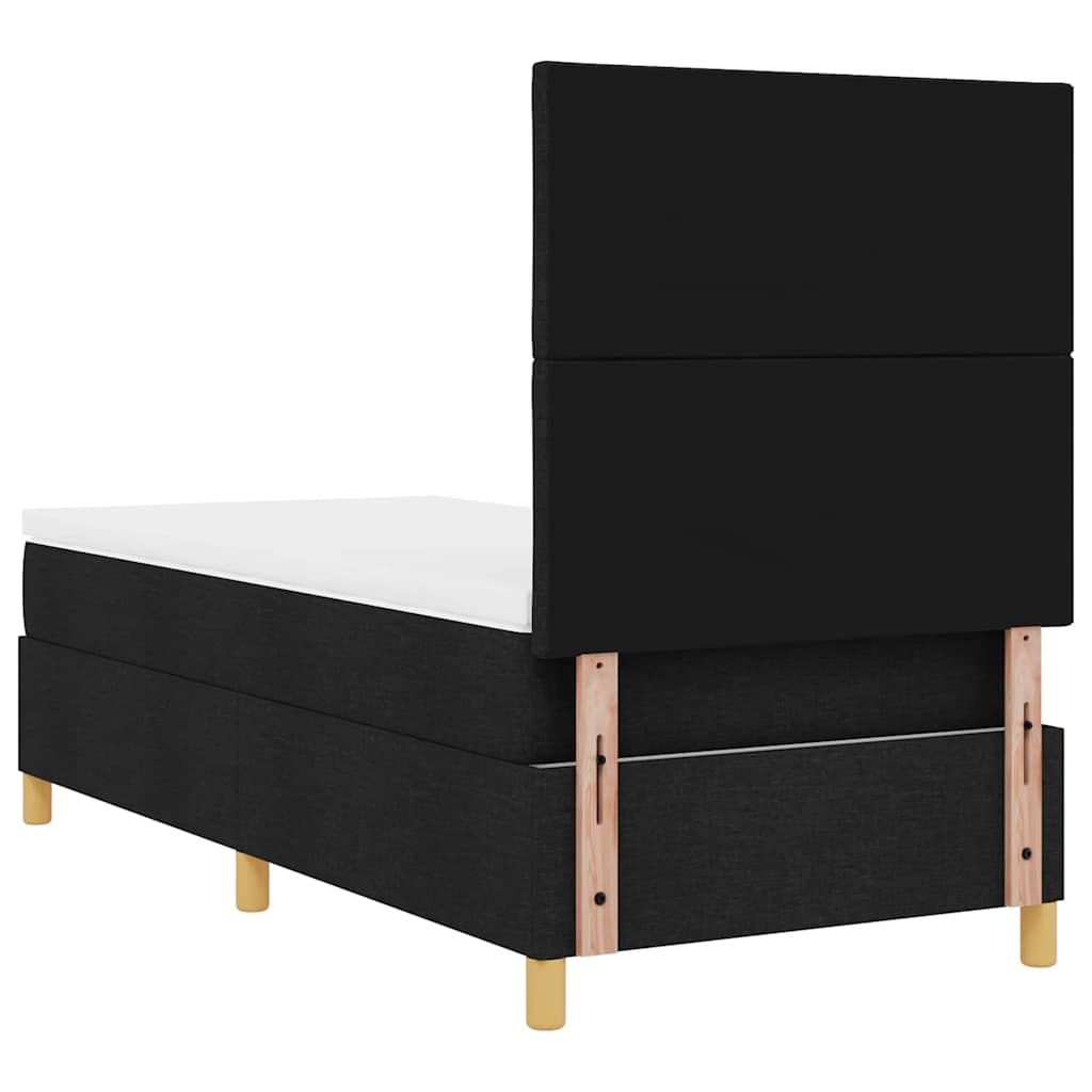 Letto a molle con materasso Nero 100 x 200 cm Tessuto