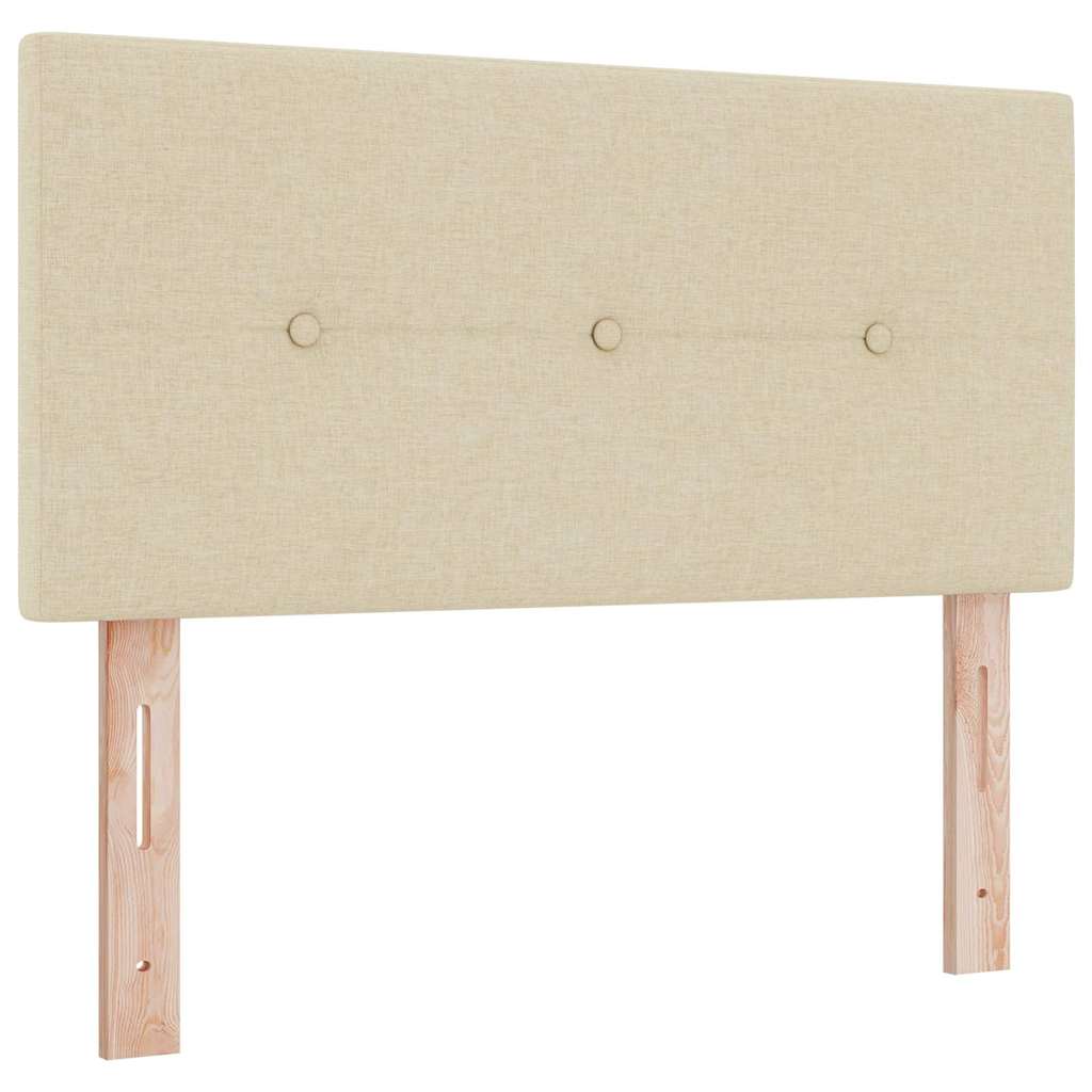Letto box spring con materasso Crema 100 x 200 cm Tessuto