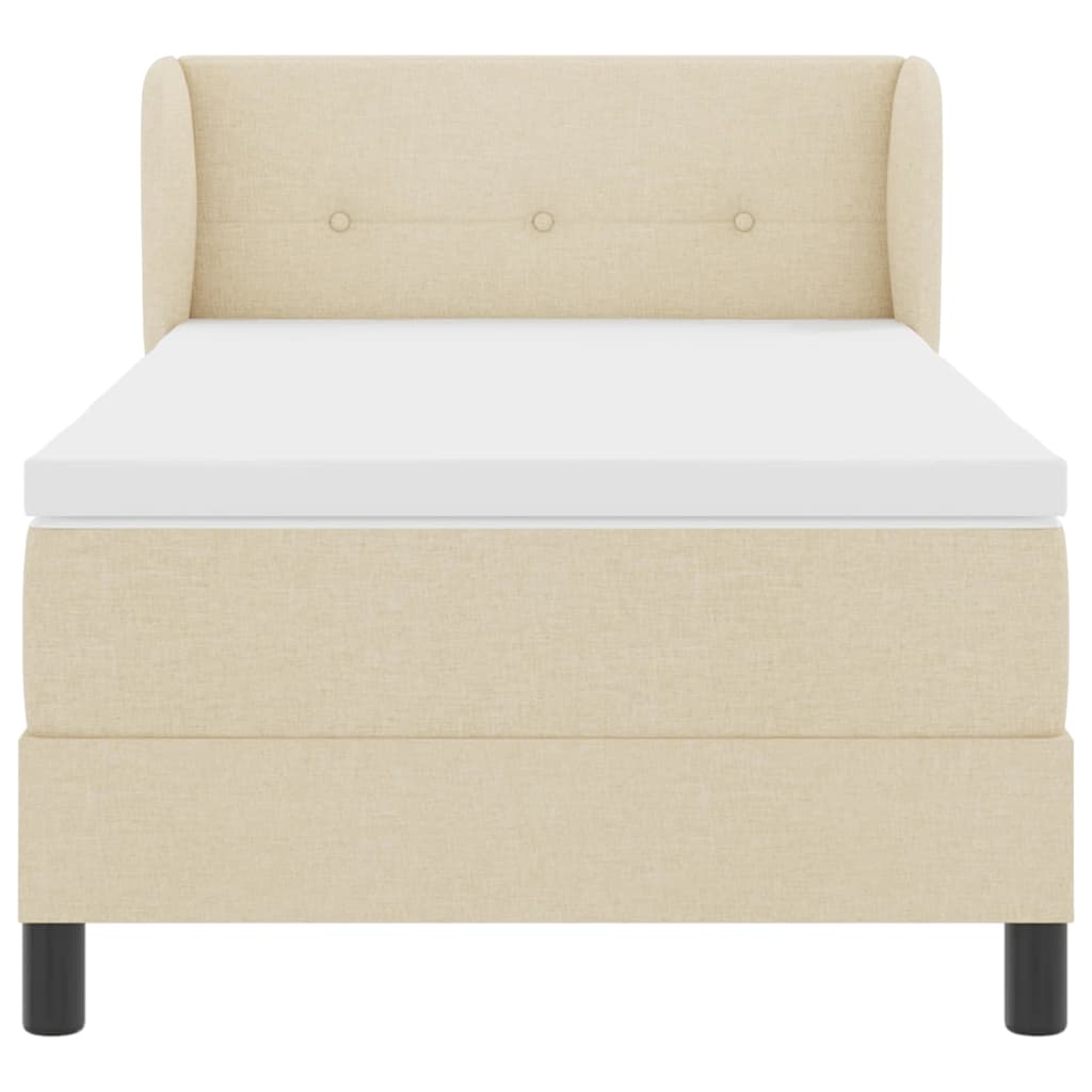 Letto box spring con materasso Crema 100 x 200 cm Tessuto