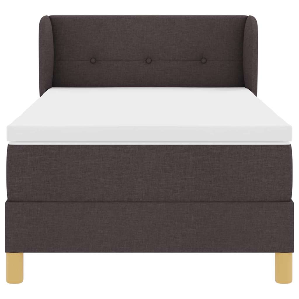 Letto a molle con materasso crema 90x200 cm Marrone scuro