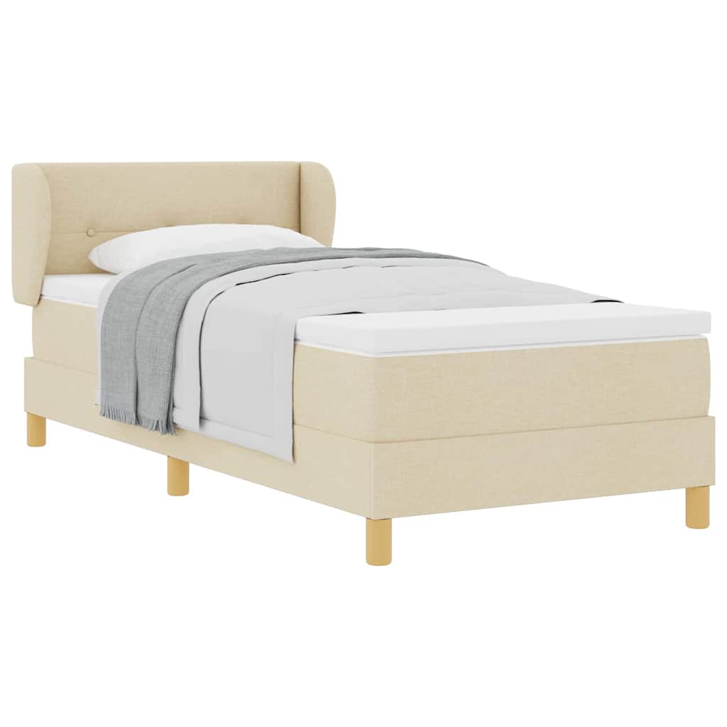 Letto a molle con materasso crema 90x200 cm Crema 100 x 200 cm