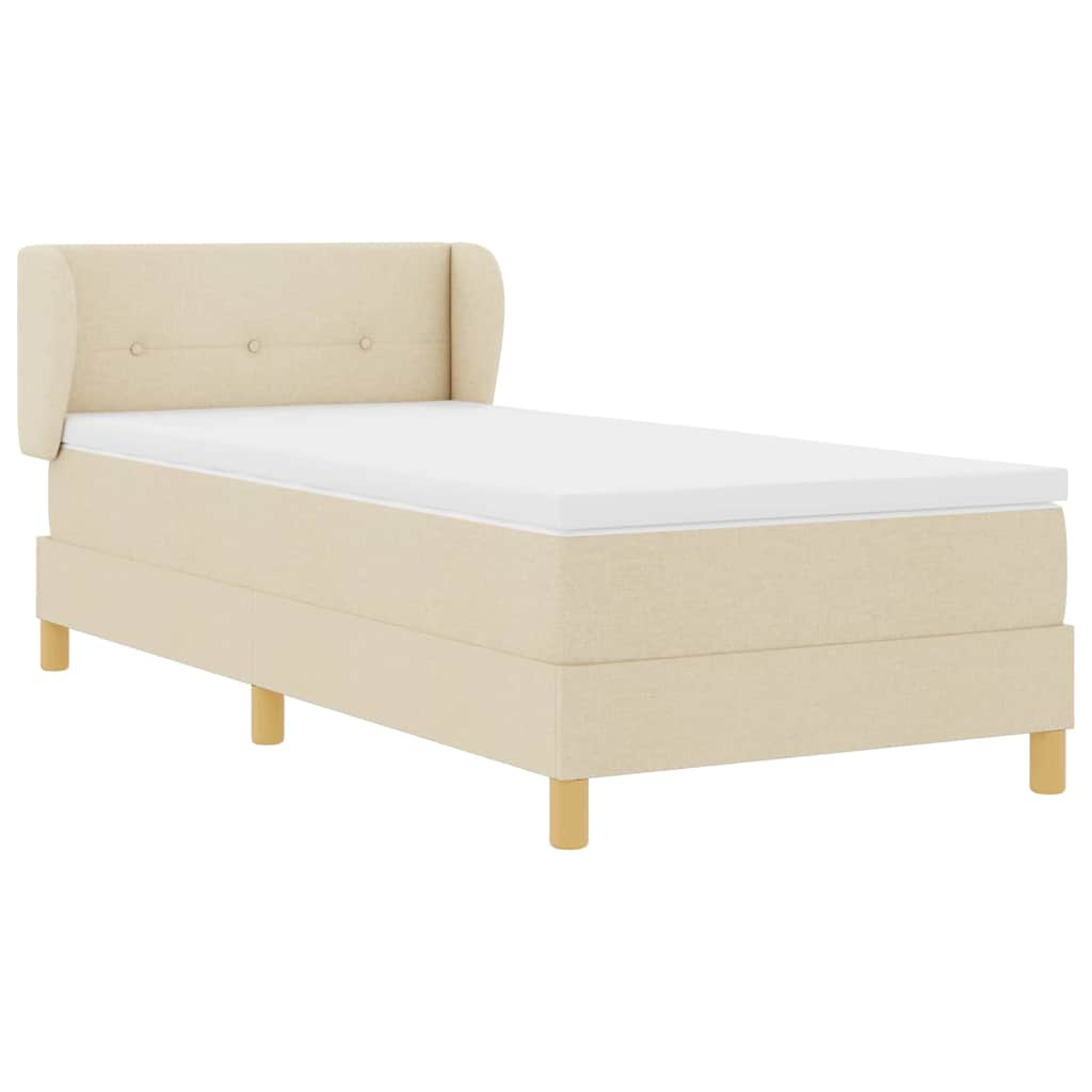 Letto a molle con materasso crema 90x200 cm Crema 100 x 200 cm