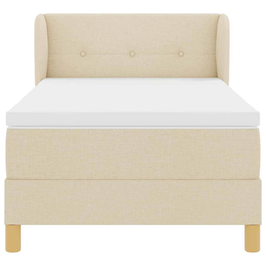 Letto a molle con materasso crema 90x200 cm Crema 100 x 200 cm