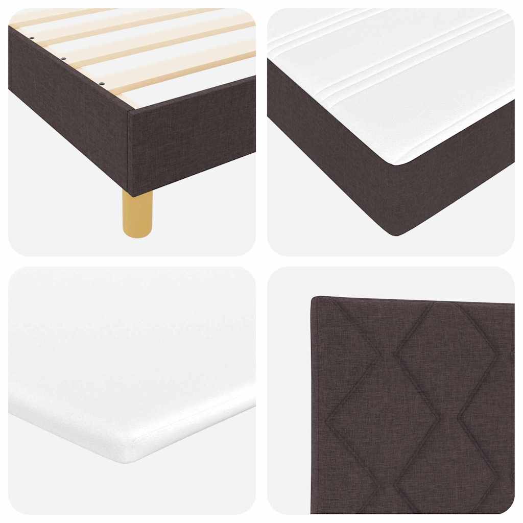 Letto a molle con testiera Marrone Scuro 80 x 200 cm Tessuto | homemem39