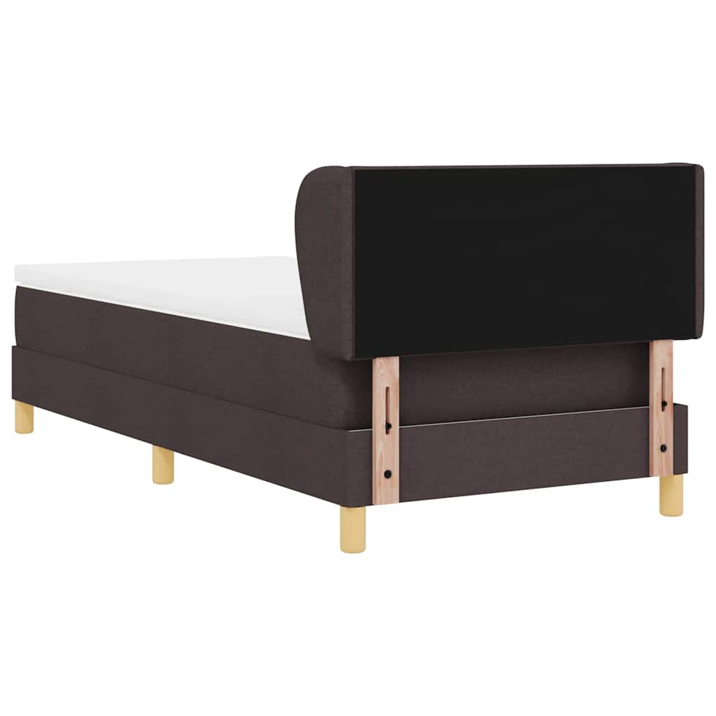 Letto a molle con materasso crema 90x200 cm Marrone scuro