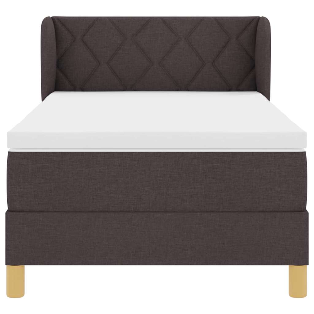 Letto a molle con materasso crema 90x200 cm Marrone scuro