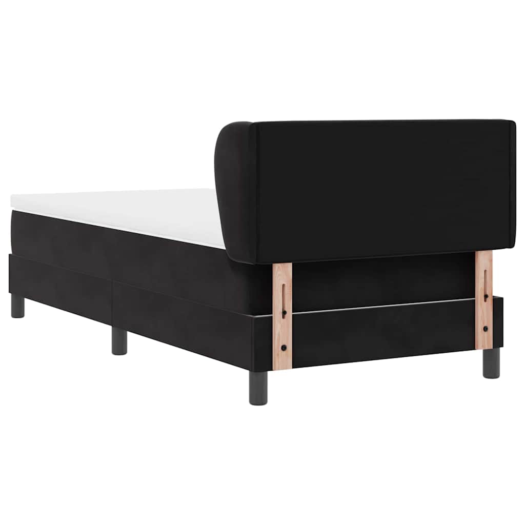 Letto con Molle e Materasso Grigio Scuro 80x200 cm Velluto Nero