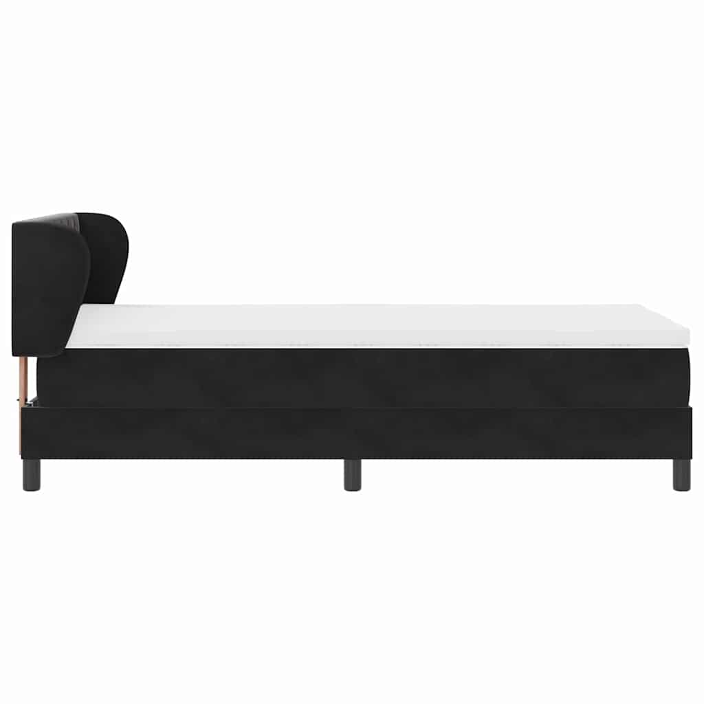 Letto con Molle e Materasso Grigio Scuro 80x200 cm Velluto Nero