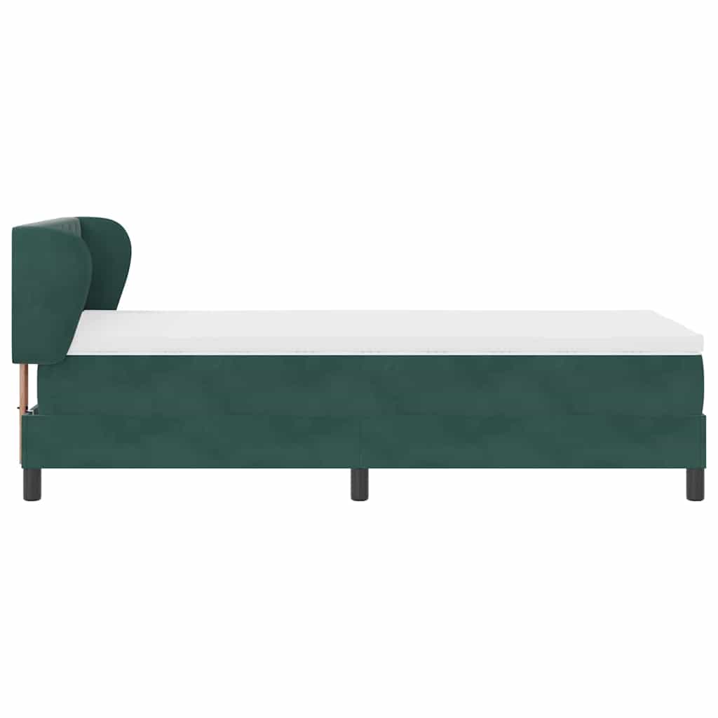 Letto con Molle e Materasso Grigio Scuro 80x200 cm Velluto