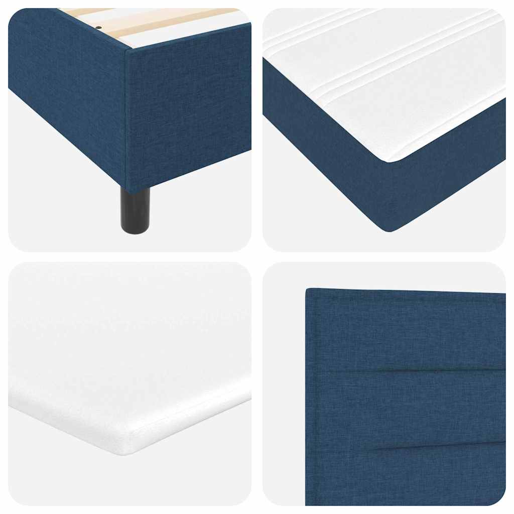 Letto a molle con materasso Blu 180 x 200 cm Tessuto